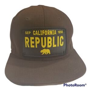 Grizzly Lids | Brown California Republic Flat Lid Adjustable Hat | Size OS